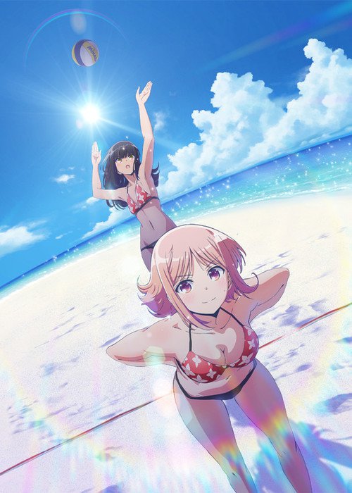 Manga anime lindas garotas brasileiras jogando vôlei de praia